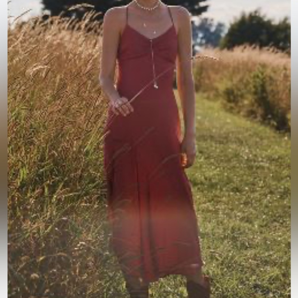 Favorite Daughter Silk Red Maxi Dress - NWOT